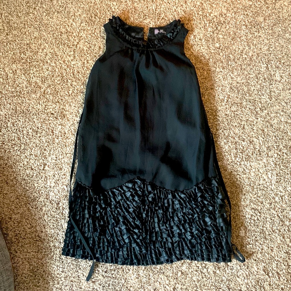 Black ruffled satin dress!